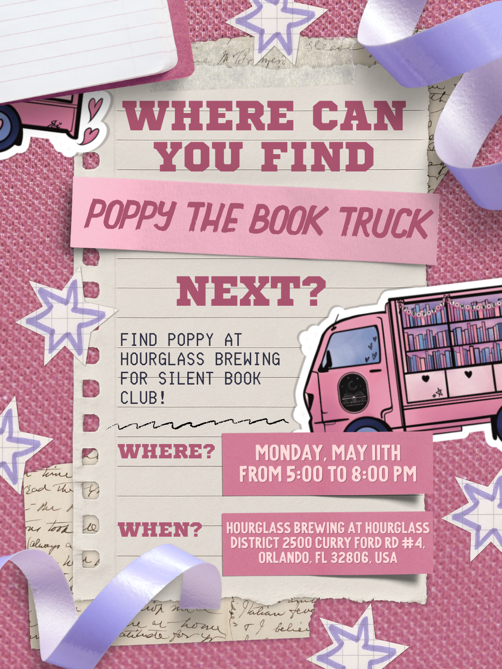 Hourglass Brewing x Silent Book Club Poppy Pop-Up