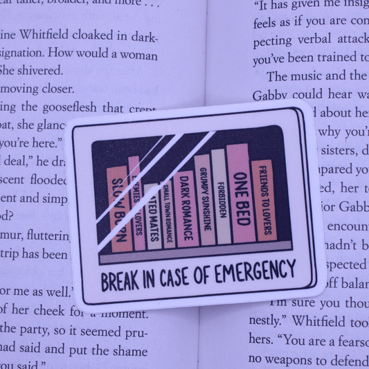 Book Tropes Emergency Case Sticker