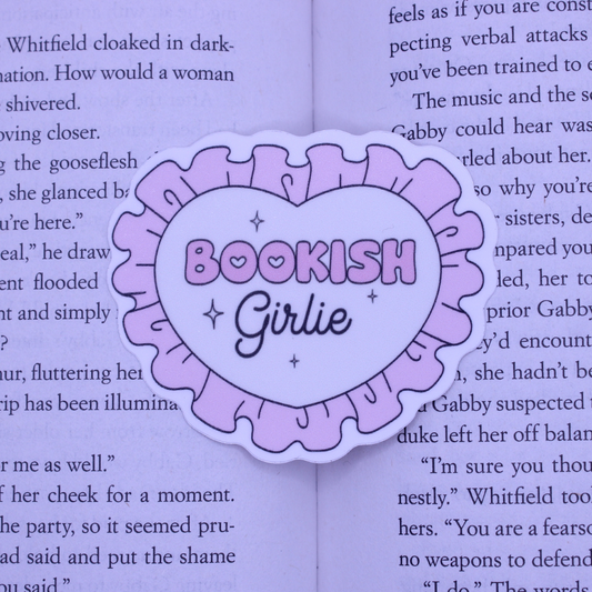 Bookish Girlie Ruffled Heart Sticker