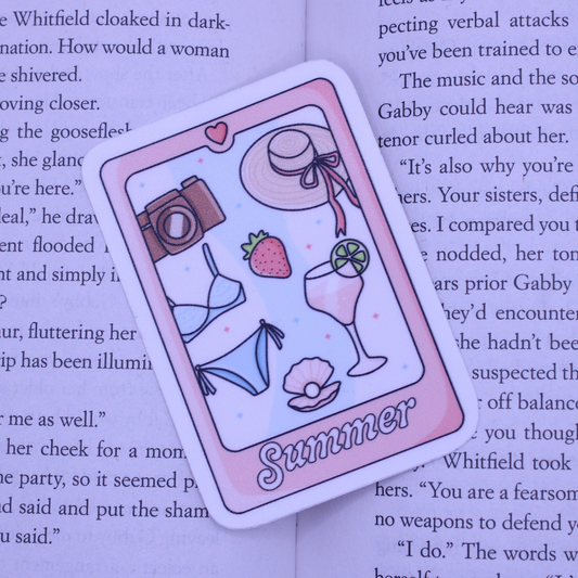 Bookish Summer Card Sticker