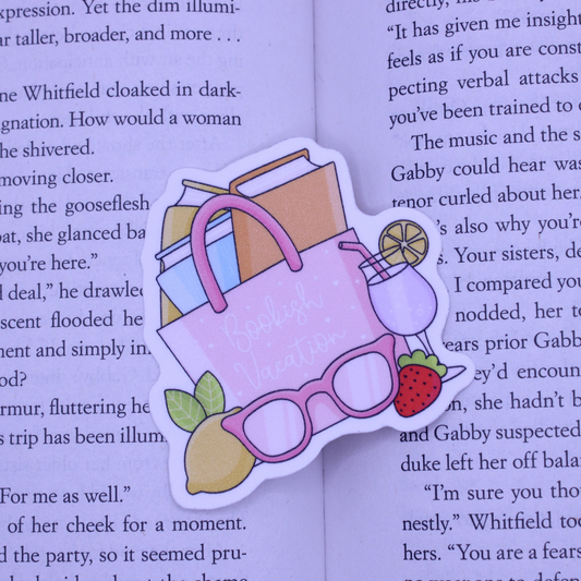 Bookish Vacation Bag Sticker
