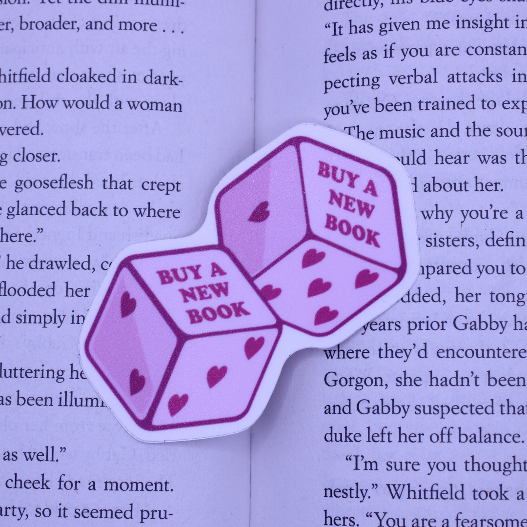 Buy A New Book Dice Sticker