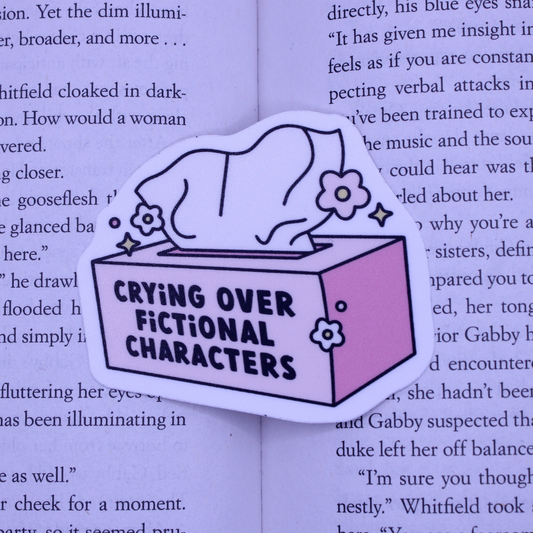 Crying Over Fictional Characters Sticker