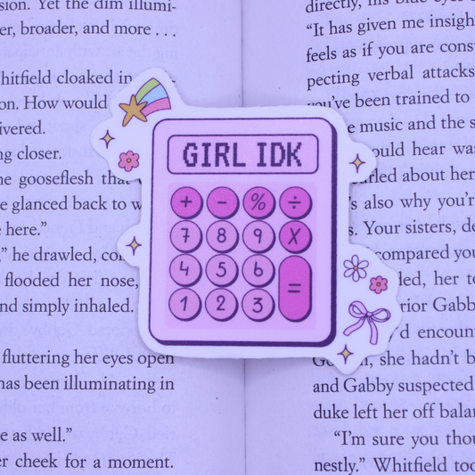 Girl IDK Calculator Sticker