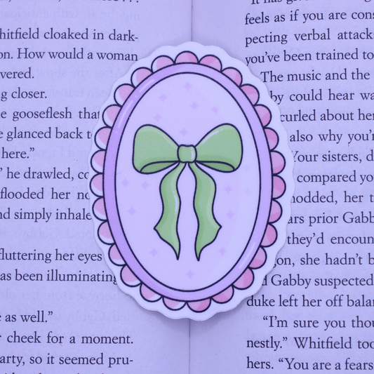 Green Bow Frame Sticker