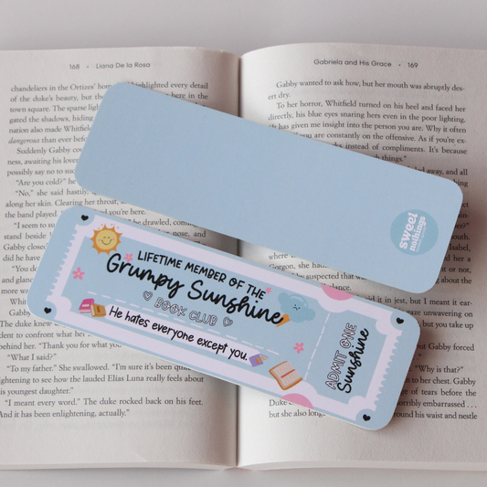 Grumpy Sunshine Book Club Bookmark