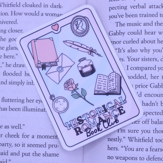 Historical Romance Book Club Card Sticker