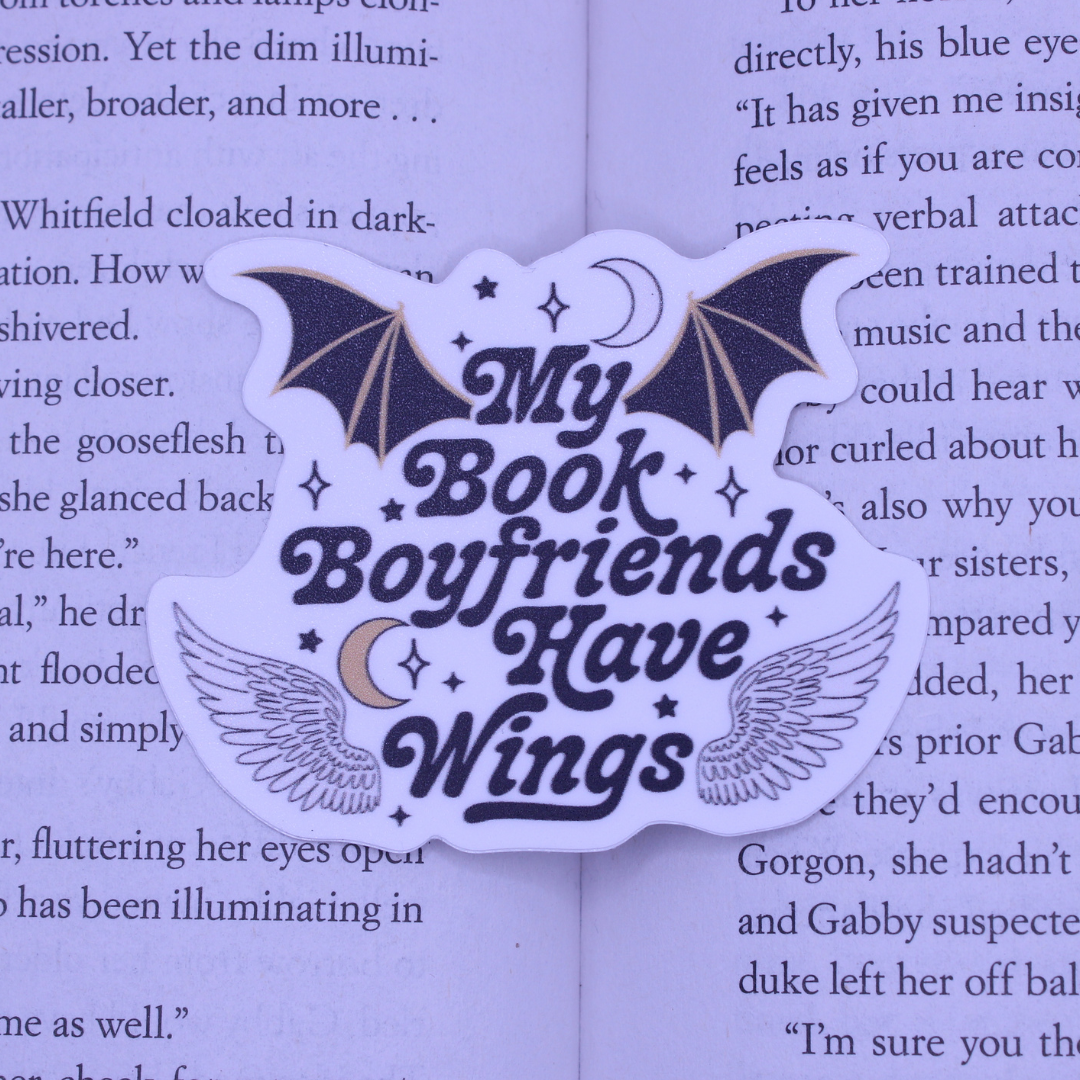 My Book Boyfriends Have Wings Sticker
