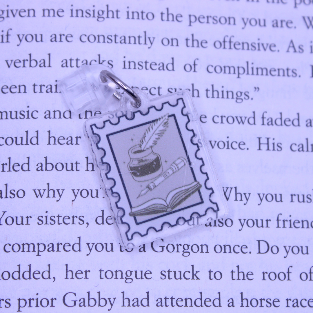 Poet Stamp Kindle Charm