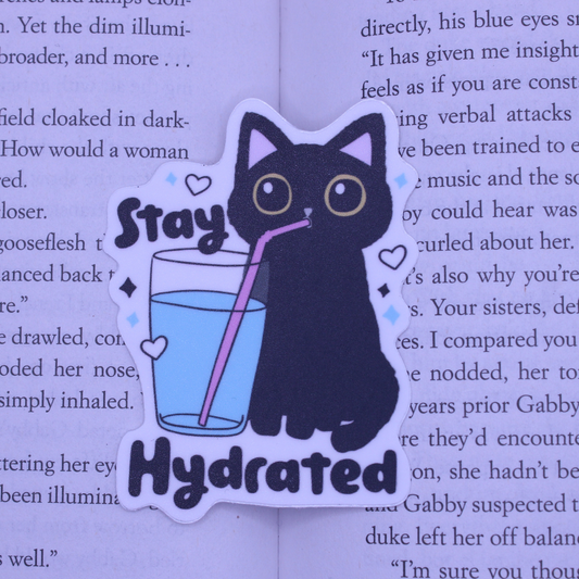 Stay Hydrated Cat Sticker