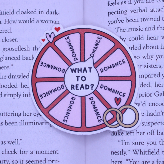 What to Read Romance Wheel Sticker