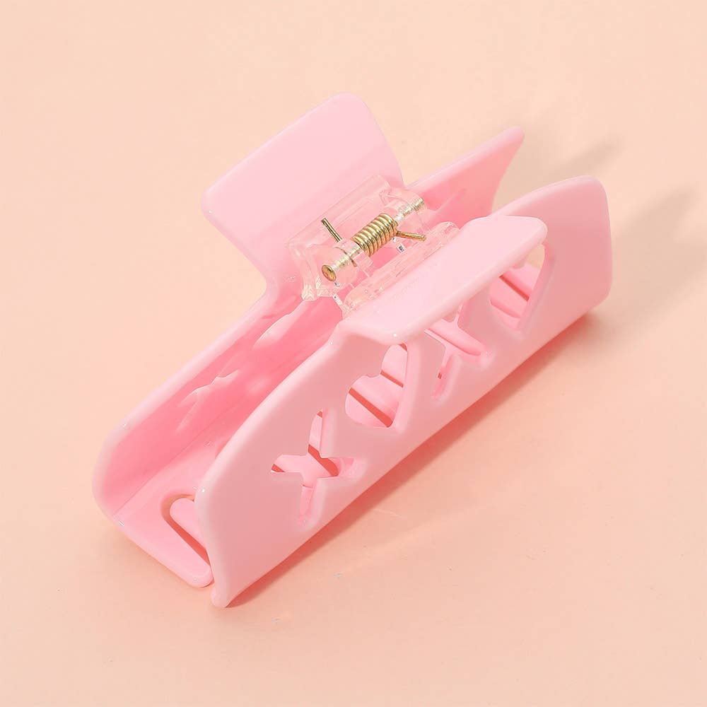 XO Heart Cutout Hair Claw Clip