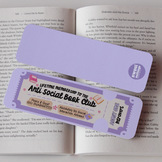 Anti Social Book Club Bookmark