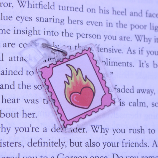 Burning Heart Stamp Kindle Charm