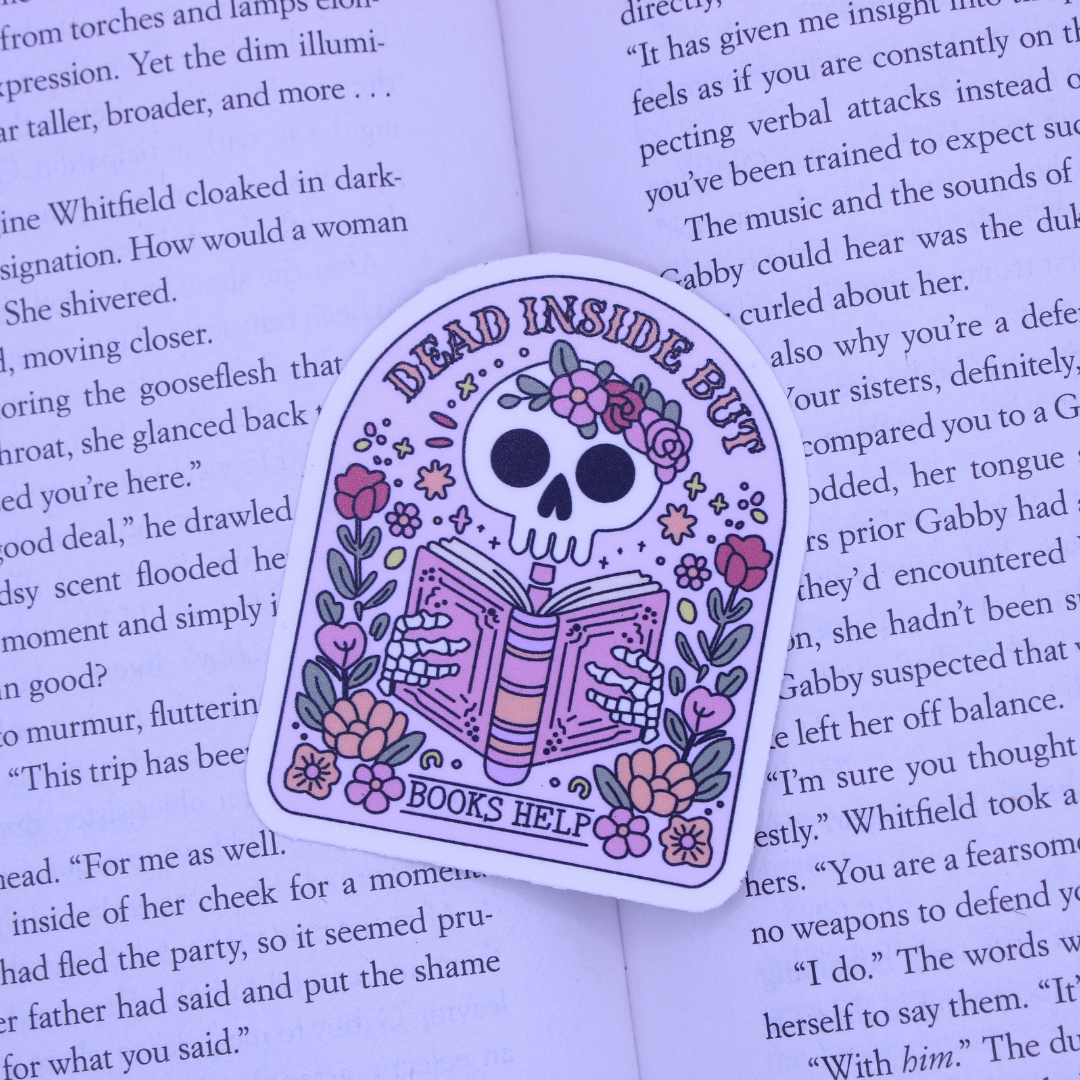 Dead Inside But Books Help Sticker
