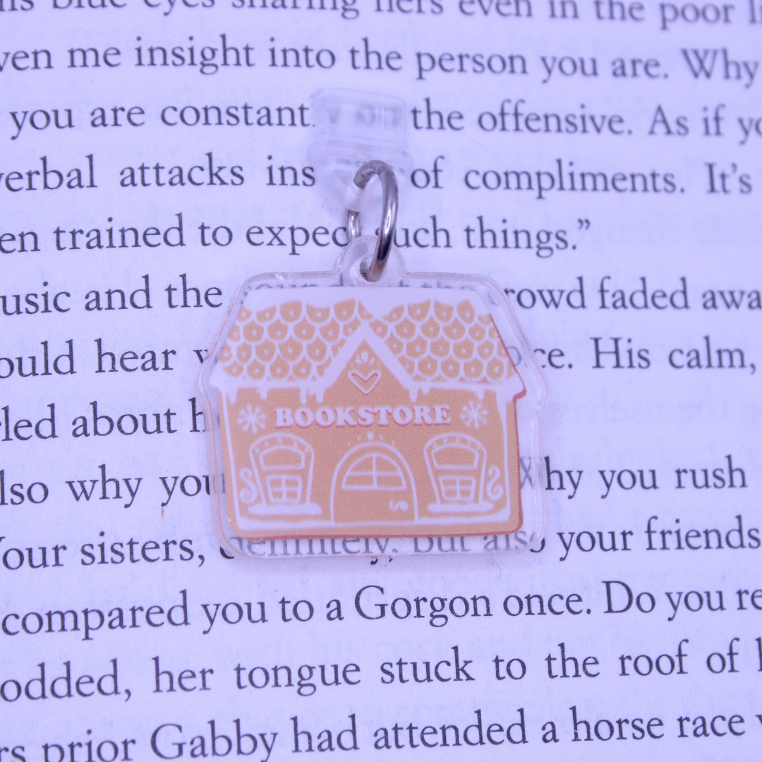 Gingerbread Bookstore Kindle Charm