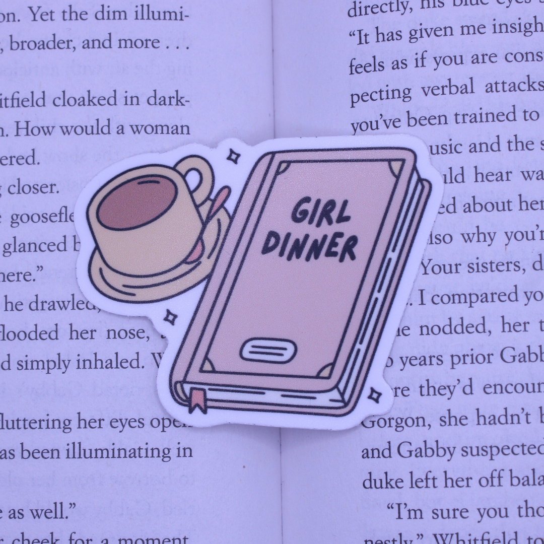 Girl Dinner Mug & Book Sticker