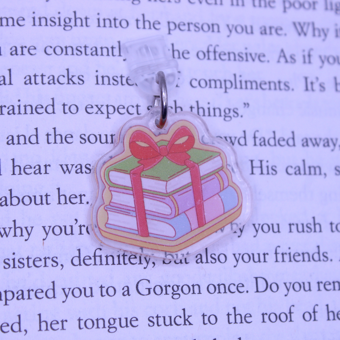 Holiday Book Stack Kindle Charm