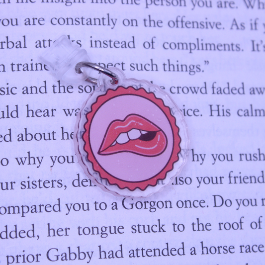 Lip Biting Stamp Kindle Charm