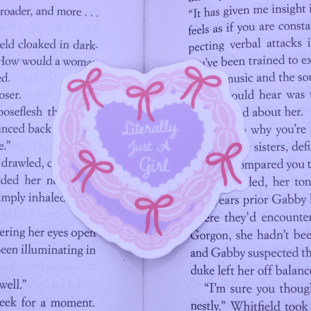 Literally Just a Girl Vintage Cake Sticker