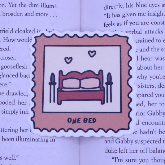 One Bed Stamp Sticker
