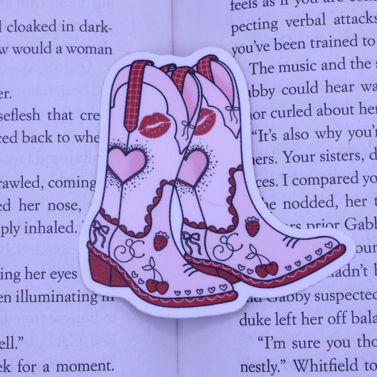 Pink Cowboy Boots Sticker