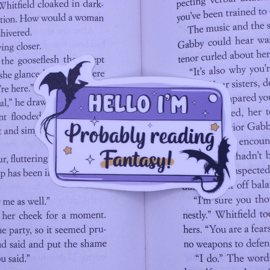 Probably Reading Fantasy Sticker