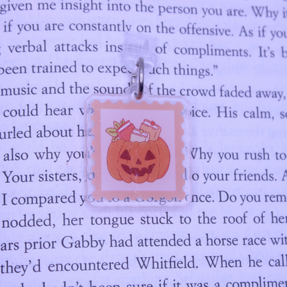 Pumpkin Book Stamp Kindle Charm