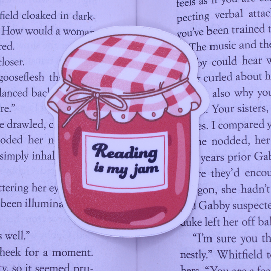 Reading is My Jam Jar Sticker