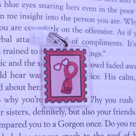 Red Scarf Stamp Kindle Charm
