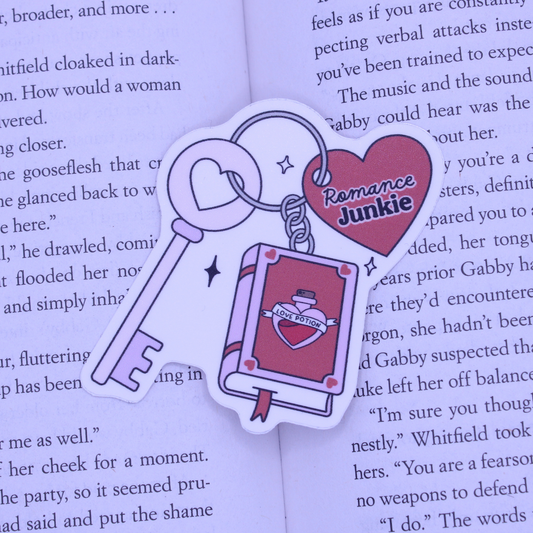 Romance Junkie Keychain Sticker