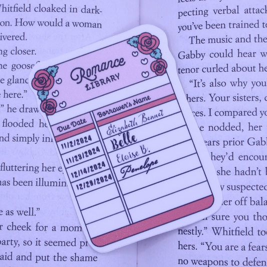 Romance Library Card Sticker